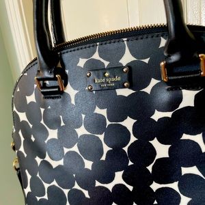 Kate spade black white dot Carli Grove Street Splodge Dot purse handbag